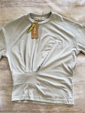 NWT! OGL Light Sage Grey Crewneck Top, Size S